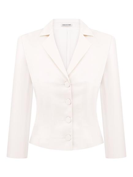 Anna October Raya Single Breasted Fitted Jacket, Ivory - view 2, Ivory
