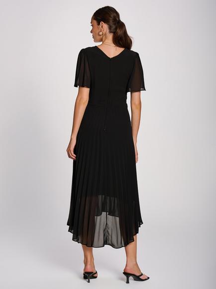 Jolie Moi Pleated Midi Chiffon Dress - view 2, Black