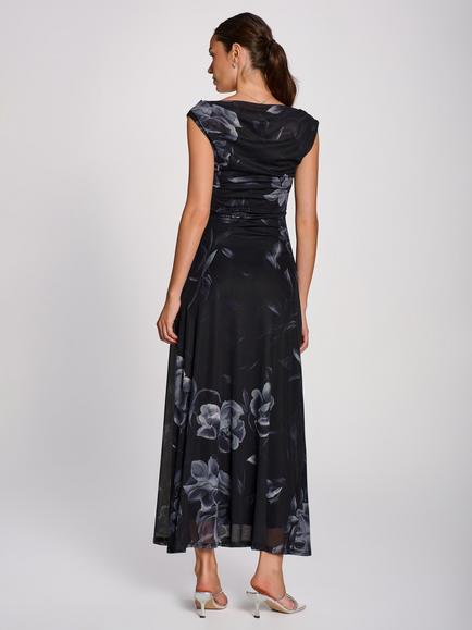 Jolie Moi Floral Maxi Dress, Black/Multi - view 2, Black/Multi