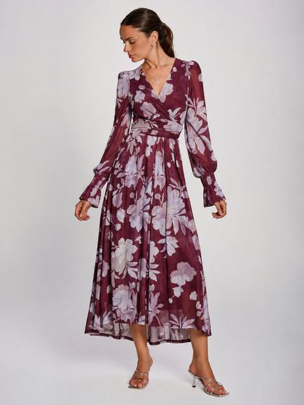 Jolie Moi Floral Maxi Dress, Purple/Multi, Purple/Multi