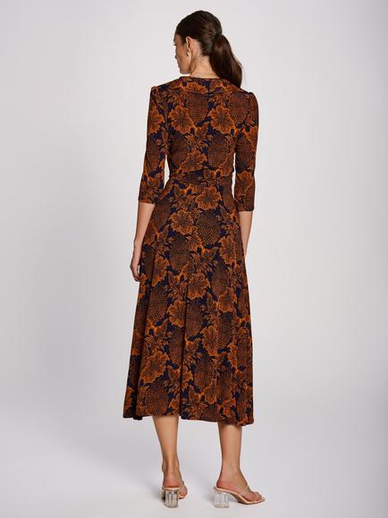 Jolie Moi Floral Wrap Front Dress, Navy/Multi - view 2, Navy/Multi