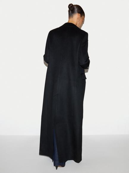 Jigsaw Single Breasted Super Maxi Wool Coat, Black - view 2, Black