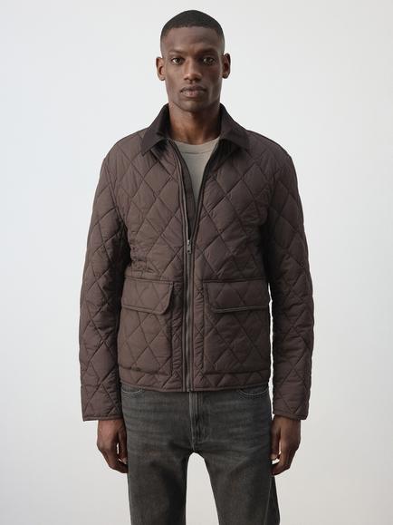 Mango Insulated Quilted Jacket, Brown