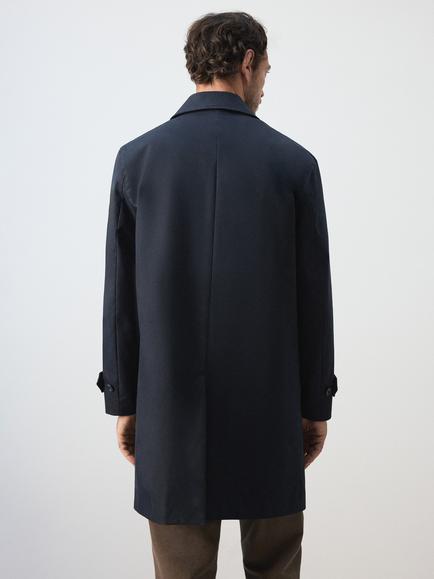 Mango Chayto Cotton Rich Water Repellent Trench Coat, Midnight Blue - view 2, Midnight Blue