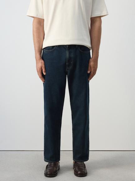 Mango Mid Rise Tapered Leg Jeans, Blue/Black, Blue/Black