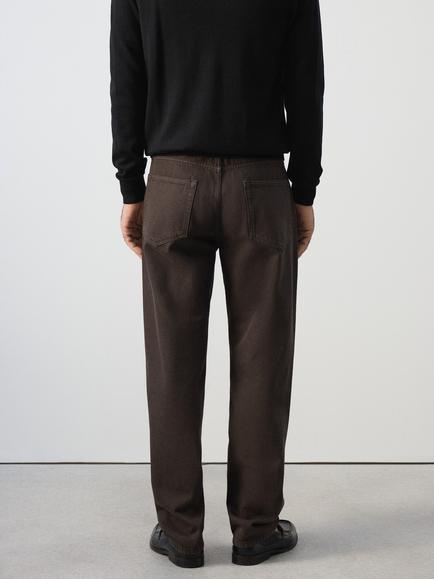 Mango Bobc Mid Rise Straight Leg Jeans, Brown - view 2, Brown