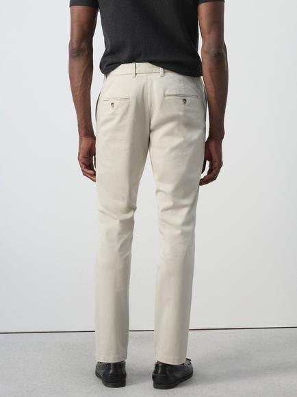 Mango Cotton Rich Slim Fit Chinos, Raw - view 2, Raw