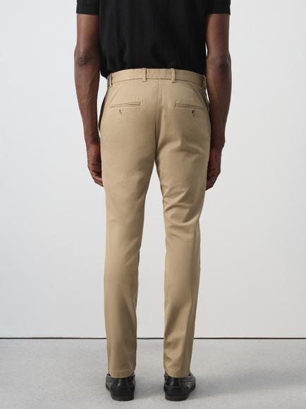 Mango Cotton Rich Slim Fit Chinos, Black - view 2, Beige