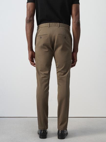 Mango Cotton Rich Slim Fit Chinos, Black - view 2, Brown
