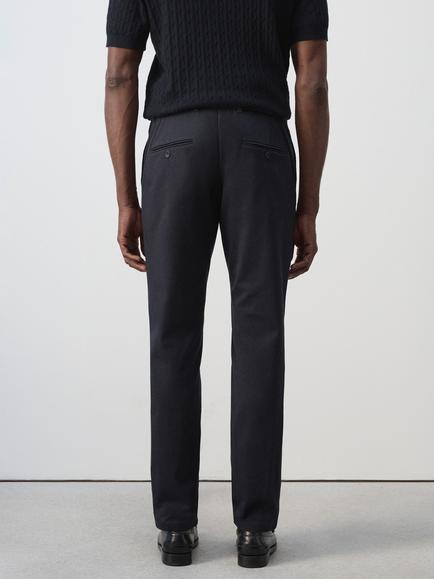 Mango Cotton Rich Slim Fit Chinos, Black - view 2, Navy