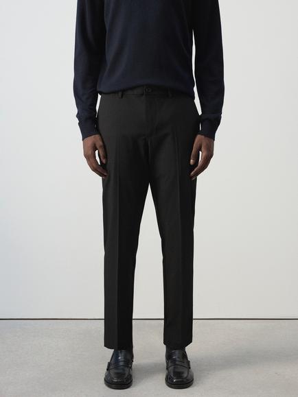 Mango Bol Slim Fit Cropped Tailored Trousers, Black, Black