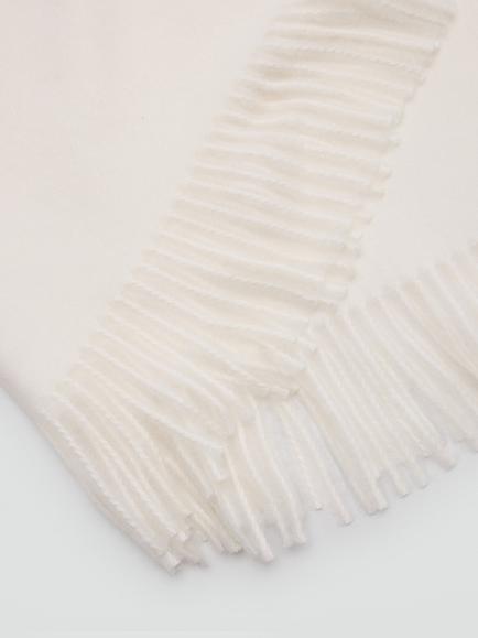 Mango Soft Fringed Wrap Scarf - view 2, Raw