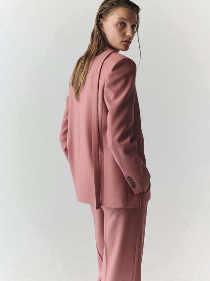 Mango Straight Cut Suit Blazer, Pink - view 2, Pink