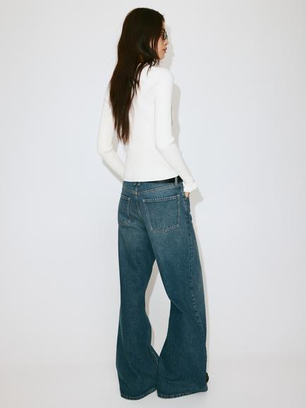 Mango Fine-Rib V-Neck Ruffle Trim Cardigan, Raw - view 2, Raw