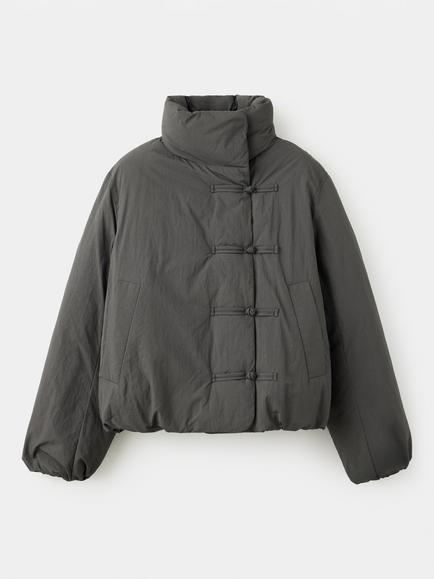 Mango High Neck Quilted Puffer Coat, Grey