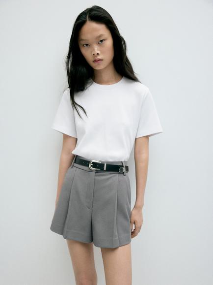 Mango Camiseta Crew Neck T-Shirt, White, White