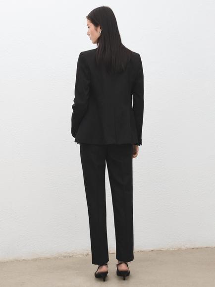 Mango Straight Suit Trousers, Black - view 2, Black