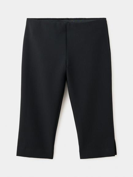 Mango Cropped Mid-Rise Capri Trousers, Black, Black