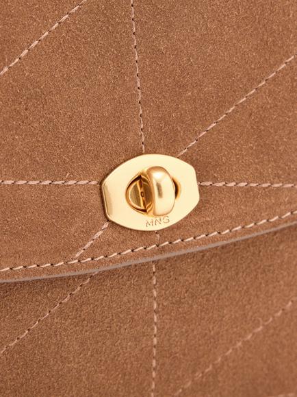 Mango Quilted Leather Shoulder Bag, Camel - view 2, Camel