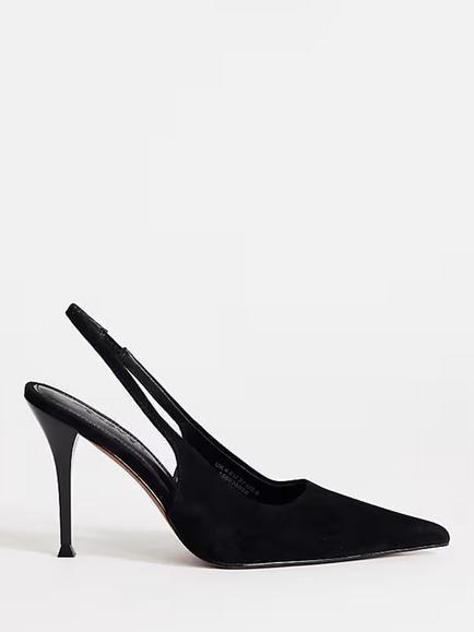 Topshop Anya Stiletto Heel Suede Court Shoes, Black, Black