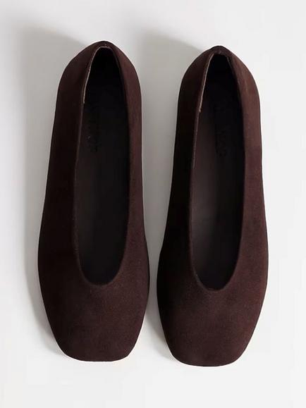 Topshop Duke Ballet Flats, Chocolate - view 2, Chocolate