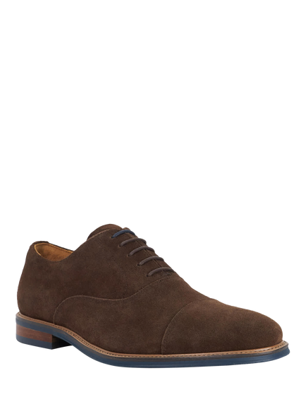 Dune London Stanlakes Suede Oxford Shoes, Brown - view 2, Brown