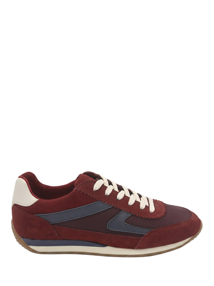 Jones Bootmaker Aeries Leather Lace Up Trainers, Burgundy, Burgundy
