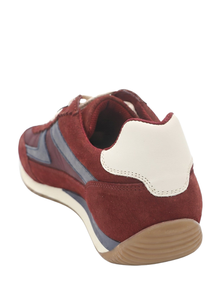 Jones Bootmaker Aeries Leather Lace Up Trainers, Burgundy - view 2, Burgundy