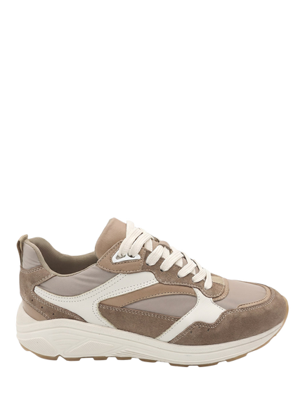 Jones Bootmaker Azelia Leather Lace Up Trainers, Beige, Beige