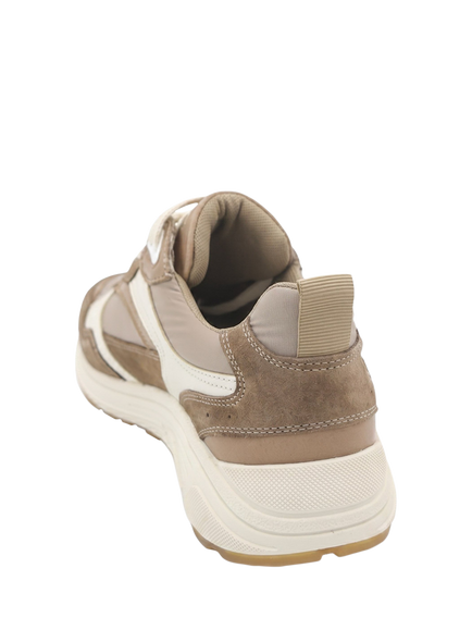Jones Bootmaker Azelia Leather Lace Up Trainers, Beige - view 2, Beige