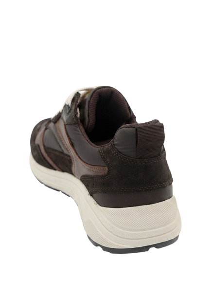 Jones Bootmaker Azelia Leather Lace Up Trainers, Chocolate - view 2, Chocolate