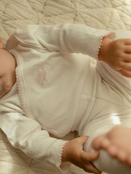 Oat & Marl Baby Little Angel Legging Set, White And Pale Pink - view 2, White And Pale Pink