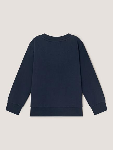 Monsoon Kids' Cotton Dinosaur Christmas Jumper, Navy - view 2, Navy
