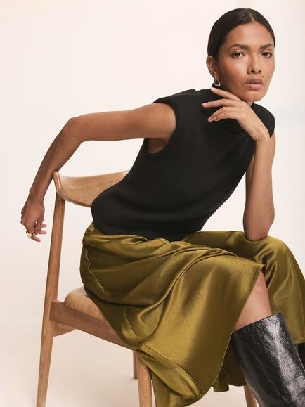 Mint Velvet Sleeveless Knit Top, Black - view 2, Black