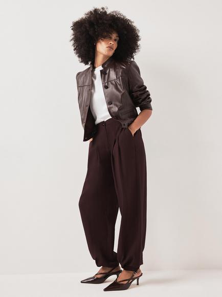 Mint Velvet Balloon Leg Trousers, Burgundy, Red