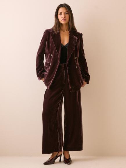Nobody's Child Relaxed Fit Velvet Blazer, Brown, Brown