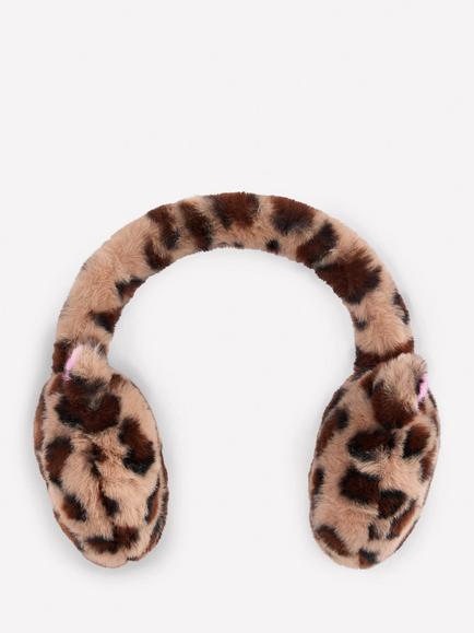 Mini Boden Kids' Faux Fur Leopard Print Ear Muffs, Multi, Multi
