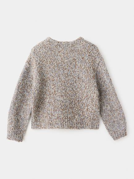 Mango Kids' Structured Knit Cardigan, Coffee - view 2, Coffee
