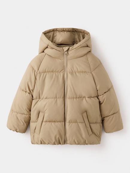 Mango Baby Hooded Puffer Jacket, Sand
