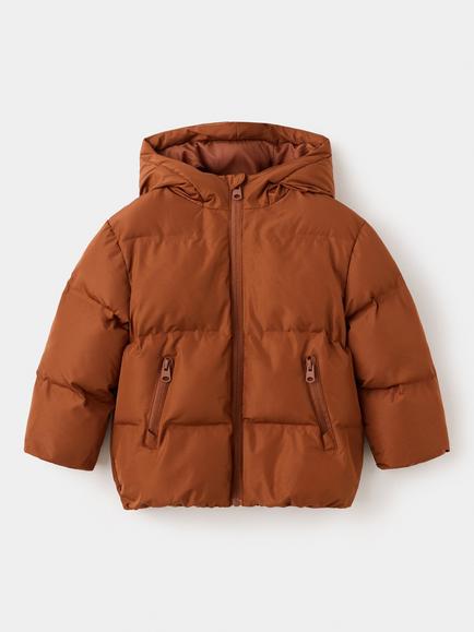 Mango Kids' Hooded Puffer Jacket, Rust, Rust