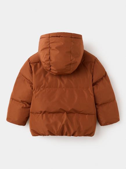 Mango Kids' Hooded Puffer Jacket, Rust - view 2, Rust