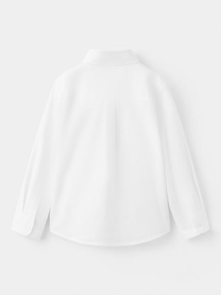 Mango Kids' Camisa Long Sleeve Cotton Shirt - view 2, White