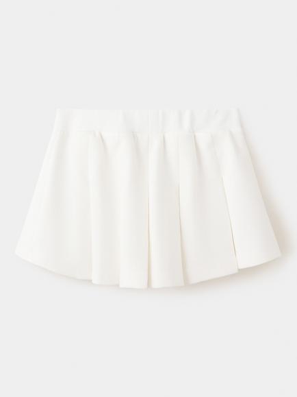 Mango Kids' Falda Pleated Cotton Blend Skirt, Off White - view 2, Off White
