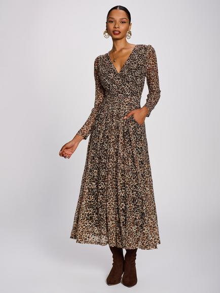 Jolie Moi Lace Animal Print Maxi Dress, Multi, Multi