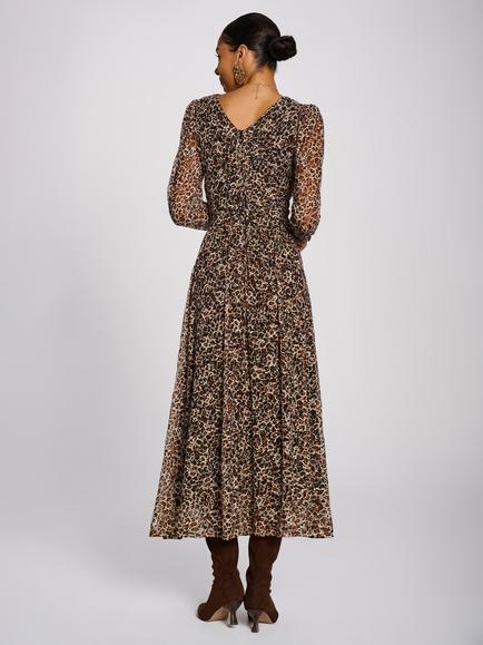 Jolie Moi Lace Animal Print Maxi Dress, Multi - view 2, Multi