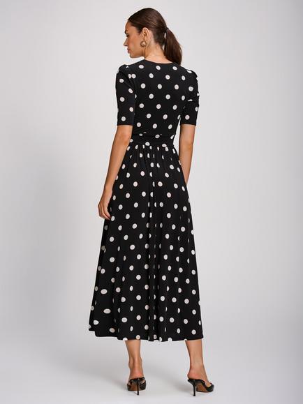 Jolie Moi Polka Dot Maxi Dress, Black/White - view 2, Black/White