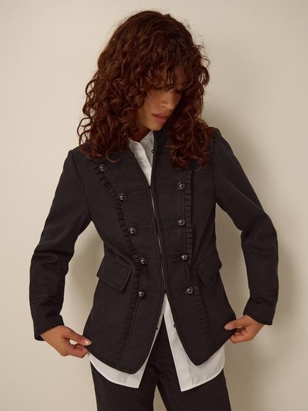 Monsoon Mallory Military Jacket, Black, Black