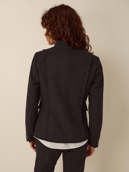 Monsoon Mallory Military Jacket, Black - view 2, Black