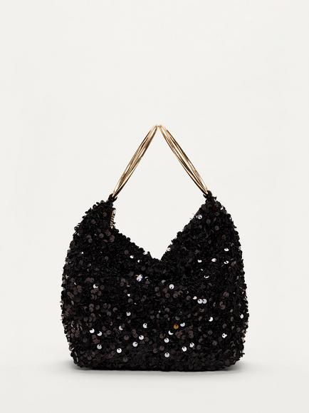 Phase Eight Sequin Clutch Bag, Black, Black