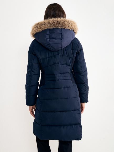Phase Eight Amber Midi Puffer Coat, Navy - view 2, Navy